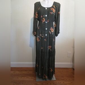 New W/tag Olive Hill Floral Embroilered‎ Maxi Dress Med